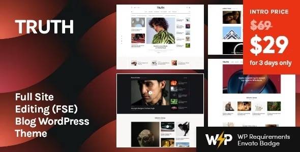 Truth Nulled Full Site Editing FSE Blog WordPres Theme Free Download