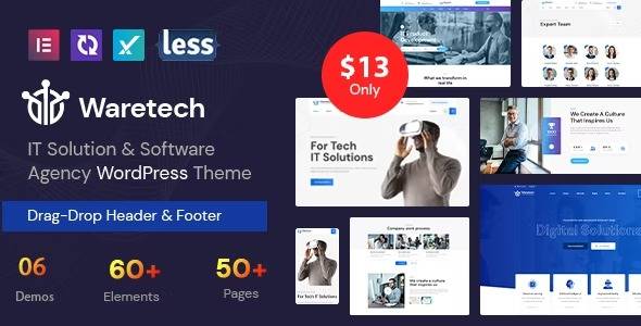 Waretech v1.0.6 IT Solutions & Technology WordPress Theme Download