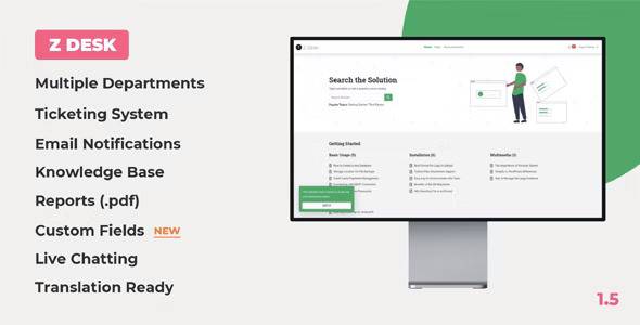 Z Desk v1.7.1 Support Tickets System with Knowledge Base and FAQs (Updated) PhpSript Download