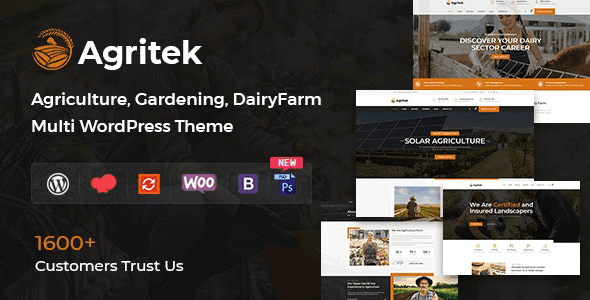 Agritek v4.1 – Agriculture, Dairyfarm and Gardening WordPress Theme Download