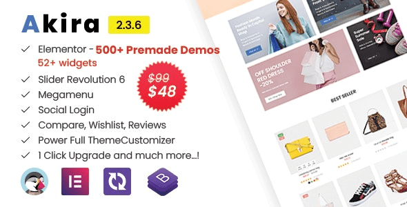 Akira Elementor v2.4.3 – Multipurpose Prestashop 1.7 Theme (Updated) Download