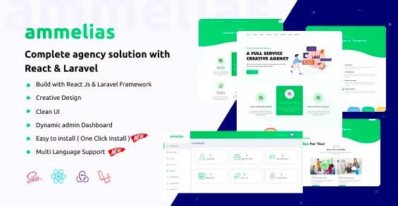 Ammelias v1.4 – Laravel React Agency CMS