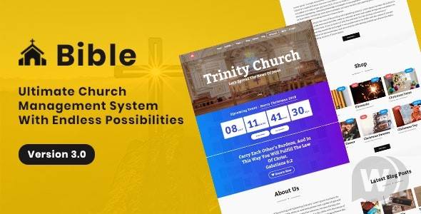 Bible v.3.0 – church management system with a store & donations PHP Download