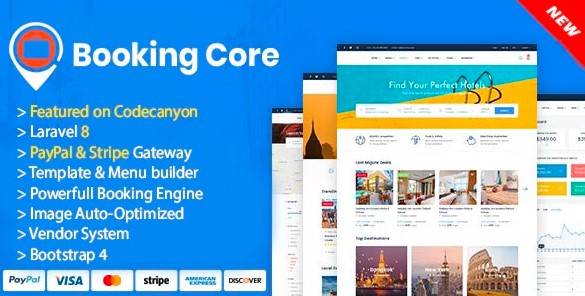 Booking Core Ultimate Booking System Laravel based Booking System designed for a travel website, Marketplace, Travel Agency, Tour Operator, Room BnB, Villa Rental, Resort Rental, or Make Travel website.