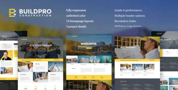 BuildPro v1.1.5 – Business Building & Construction WordPress Theme Download