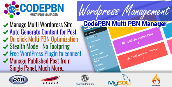 CodePBN – Multi PBN Manager Miscellaneous CodePBN v.1.0 Php Script Download