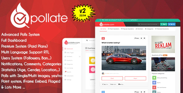 Pollate v2.1 – Premium Polls and Voting Platform Php Script Download