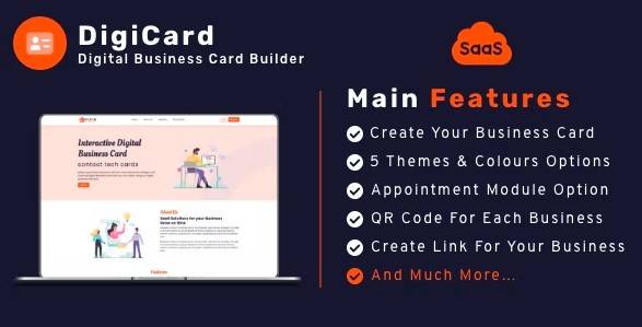 DigiCard SaaS v1.1 – Multi Business Digital vCard Builder SaaS