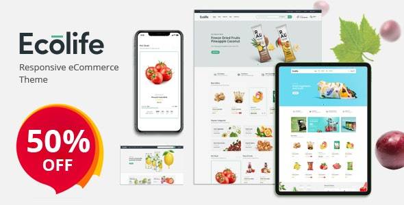 Ecolife Organic, Food, Cosmetic & Multipurpose Opencart Theme