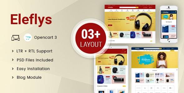 Eleflys v3.0.3 – Mega Electronics OpenCart 3.x Responsive Theme