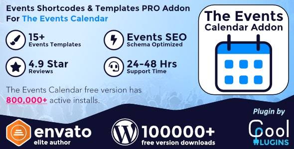 The Events Calendar Shortcode and Templates Pro v3.0 WordPress Plugin Download