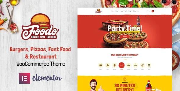 Foodo v1.0.12 Fast Food Restaurant WordPress Theme Download