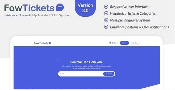 Fowtickets v3.0 – Advanced Laravel HelpDesk And Ticket System