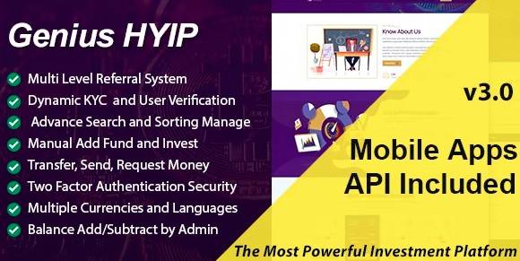 Genius HYIP v3.1 – All in One Investment Platform (Updated)