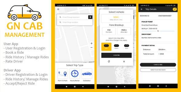 GN Cab Management v.1.0.1(Updated) – Taxi Booking Android & iPhone App PHP Codeigniter Download