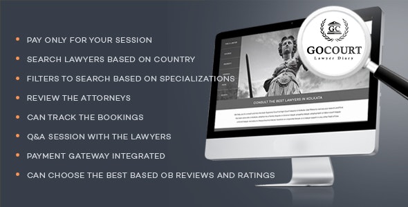 GOCOURT – v1.0 Online Lawyer Booking Solutions Php Script Download