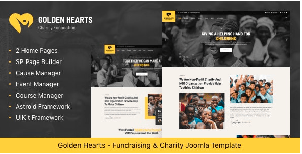 Golden Hearts v1.0 – Fundraising & Charity Joomla 4 Template