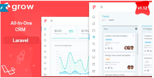 Grow CRM v2.4 – Laravel Project Management (Tested)