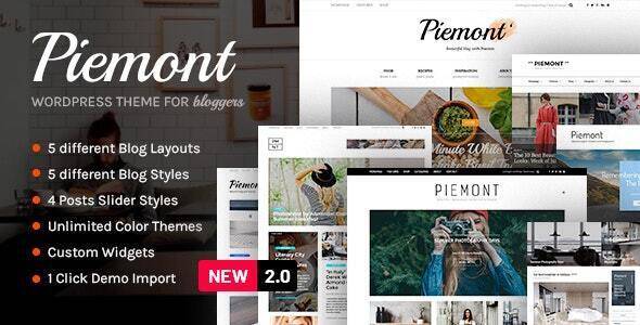 Piemont Premium Travel & Lifestyle Responsive WordPress Blog Theme