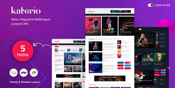 Katerio v1.0.6 – News, Magazine Multilingual Laravel CMS