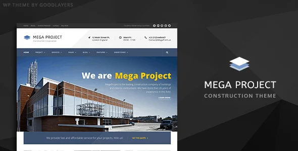 Mega Project v1.3.5 – Construction WordPress Theme Download