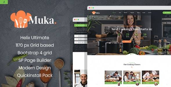 Muka Bakery and Cooking Classes Joomla Template