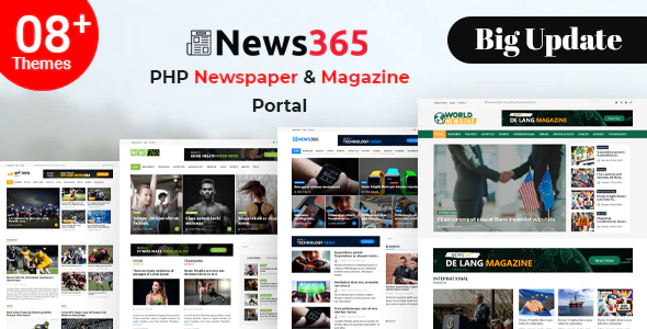 News365 v.6 – PHP Newspaper Script Magazine Blog with Video Newspaper Download