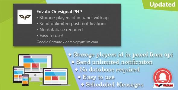 OneSignal PHP Push Notification Panel v1.5 Php Script Download