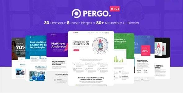 Pergo v1.8.0 – Multipurpose Landing Page WordPress Theme Download