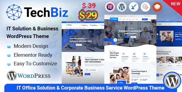 Techbiz v2.6.4 IT Solution Service WordPress Theme Download