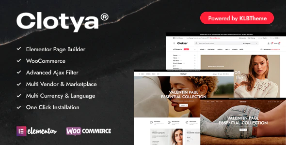 Clotya Fashion Store eCommerce WordPress Theme Download