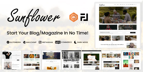 Sunflower v1.2 – Modern Lightweight & Multipurpose WordPress Blog Theme Download