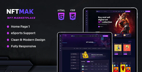 NFTMAK NFT Marketplace HTML Template