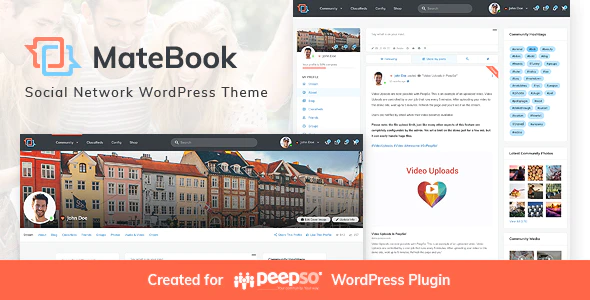 Matebook v1.3 – Social Network WordPress Theme Download