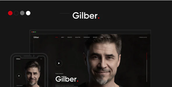 Gilber v1.0.1 – Personal CV/Resume WordPress Theme Download