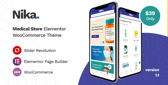 Nika v1.1.13 – Best Medical Elementor WooCommerce Theme Download