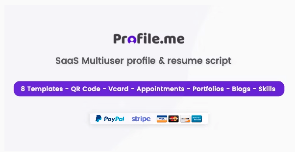 Profile.me - Saas Multiuser Profile Resume & Vcard Script