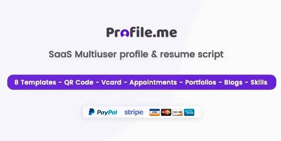 Profile.me v2.2 – Saas Multiuser Profile Resume & Vcard Script