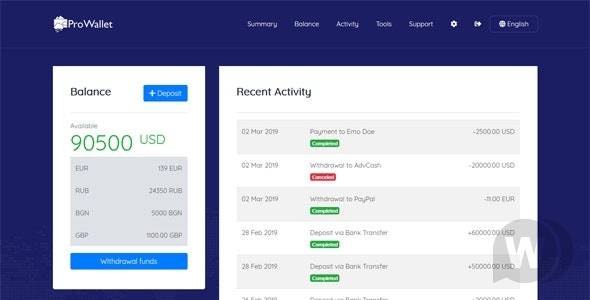 ProWallet v.2.0 – Electronic Online Wallet Php Script Download