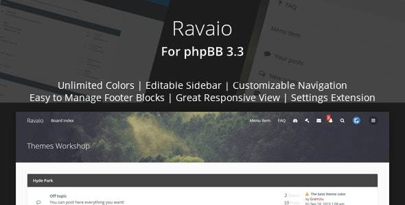 Ravaio Modern Responsive phpBB Forum Theme