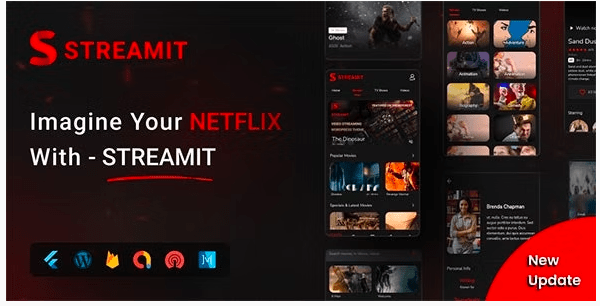 Streamit v5.0.0 – Movie, TV Show, Video Streaming Flutter App With WordPress Backend