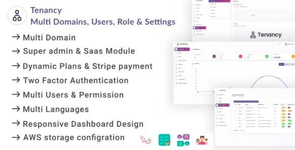 Tenancy v1.0.3 – Domains, Database, Users, Role, Permissions & Settings