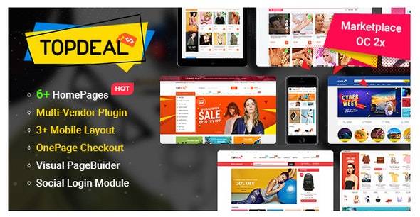 TopDeal MarketPlace | Multi Vendor Responsive OpenCart Theme with Mobile-Specific Layouts