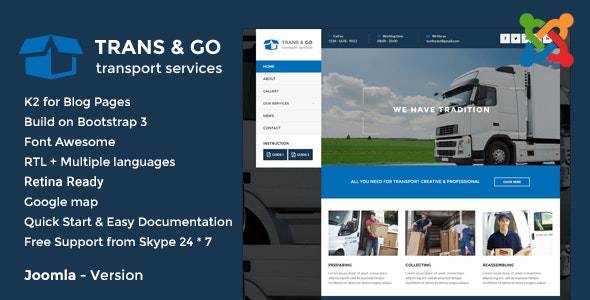 TransGo v2.0 – Transport & Logistics Joomla Template