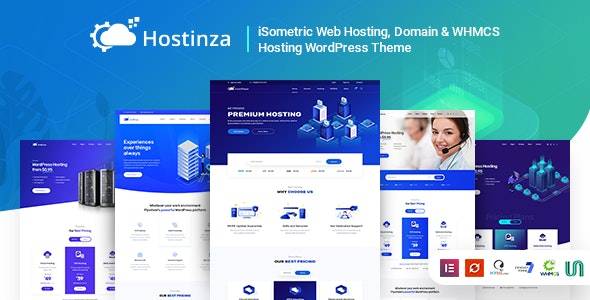 Hostinza v.2.9.5 – Isometric Domain & Whmcs Web Hosting WordPress Theme Download