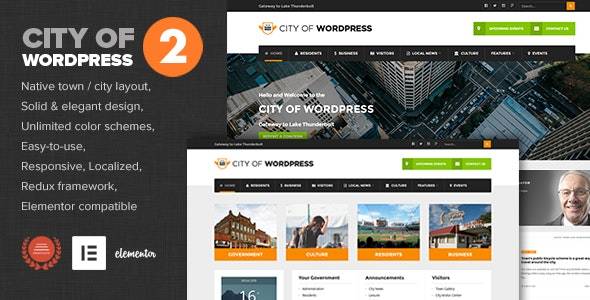 City of WordPress –v2.4 Municipal & Local Government WordPress Theme Download