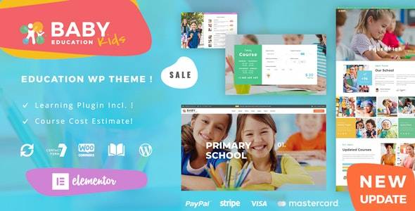 Baby Kids Education Primary School Children v.4.5 WordPress Theme Download