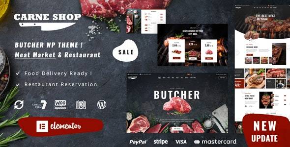 Carne Butcher & Meat Restaurant WordPress Theme v1.3 Download