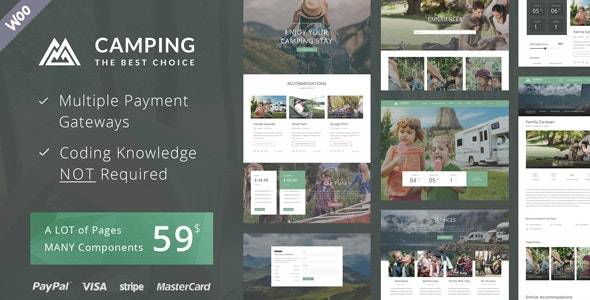 Camping Village v3.2 Campground Caravan Hiking Tent Accommodation WordPress Theme Download