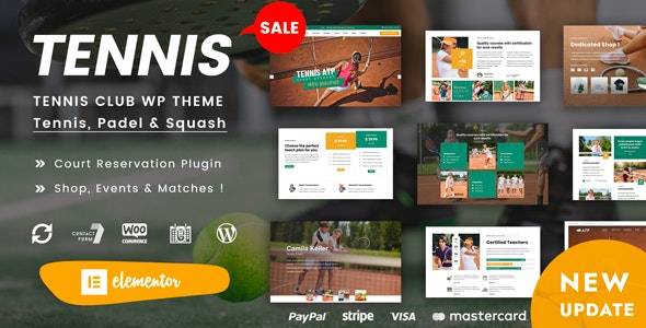 Spyn Tennis Club WordPress theme v.1.3 Download